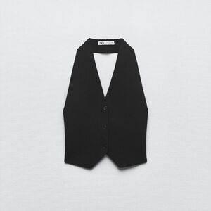 Zara Elegant Black Sleeveless Vest